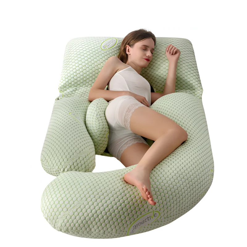 Soft supportive U-shaped pregnancy pillow