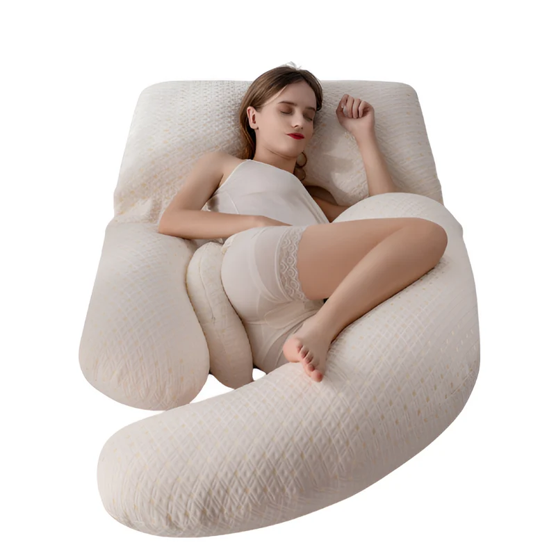 Soft supportive U-shaped pregnancy pillow