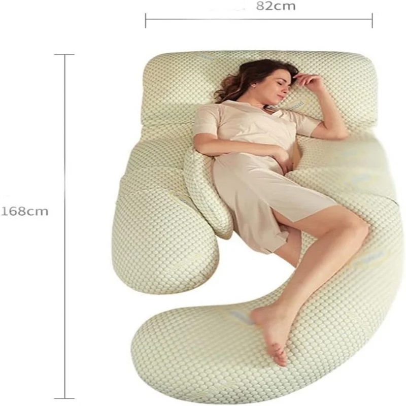 Soft supportive U-shaped pregnancy pillow