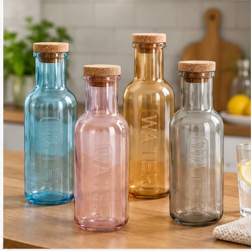 Bottiglia Tognana 1000 ml per Acqua Liscia e Gasata con Sughero 4 Colori