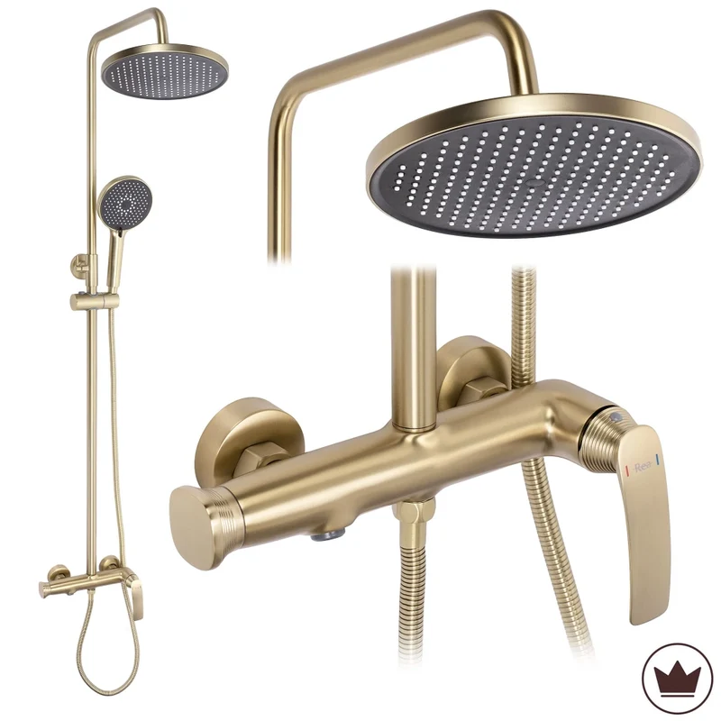 Set Doccia Premium Rea Como M2 Brush Gold