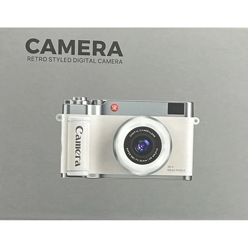 Trade Shop - Fotocamera Digitale Stile Retrò Schermo Ips Da 2,4" Ribaltabile Zoom Digitale 8x 48mp Q07 -
