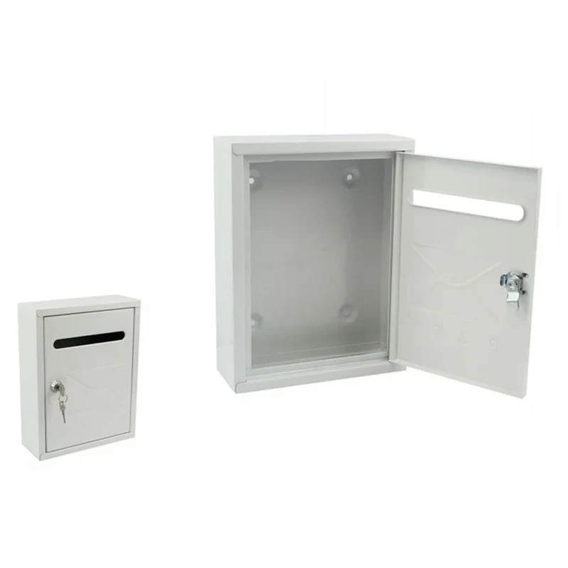 Trade Shop - Cassetta Della Posta Postale Box Lettere In Metallo Da Esterno Bianca 26x20x7,5cm 64913 -