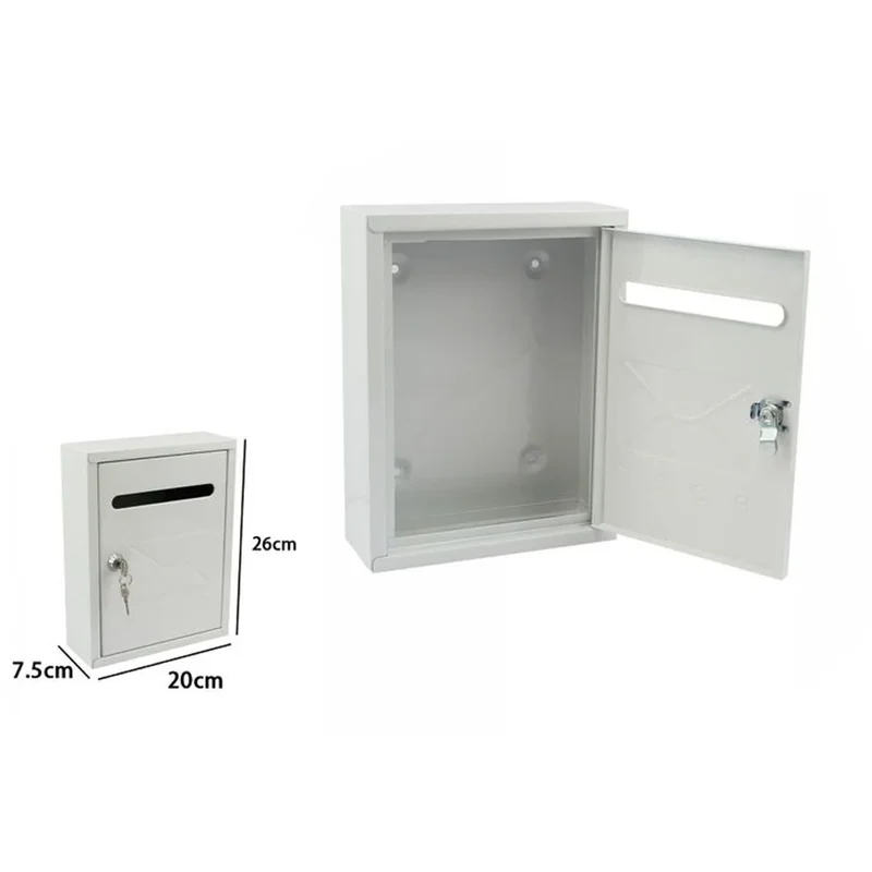 Trade Shop - Cassetta Della Posta Postale Box Lettere In Metallo Da Esterno Bianca 26x20x7,5cm 64913 -