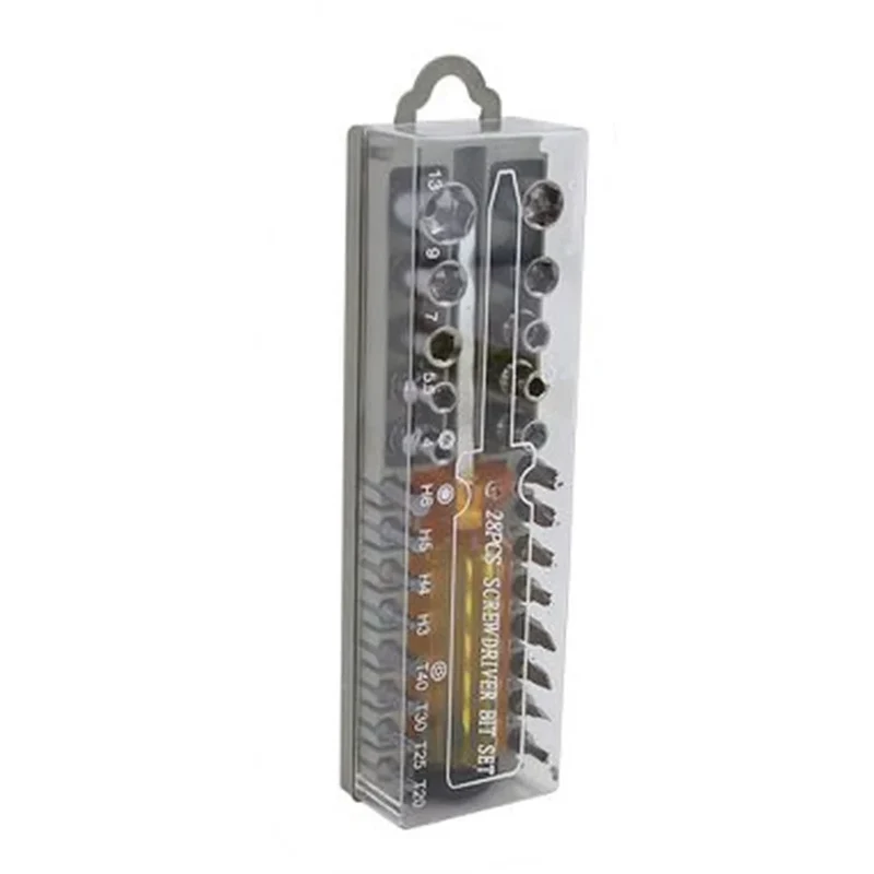 Trade Shop - Kit Giraviti Cacciavite Universale Multifunzione Con Punte Intercambiabili 28 Pz 53681 -
