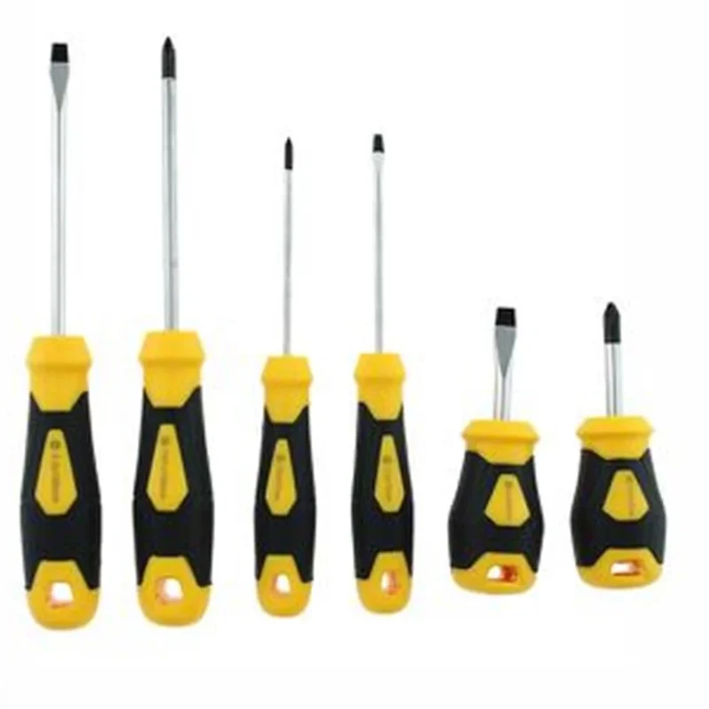 Trade Shop - Set Di Cacciaviti Da 6pz Giraviti Lama In Acciaio Cromo Vanadio Punte Magnetizzate 74692 -