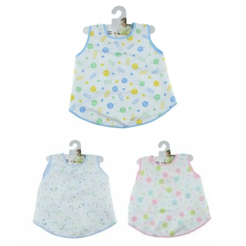 Trade Shop - Bavaglino A Mantellina Casacca Senza Maniche Per Pappa Bambini Fantasia Colorata 31229 -