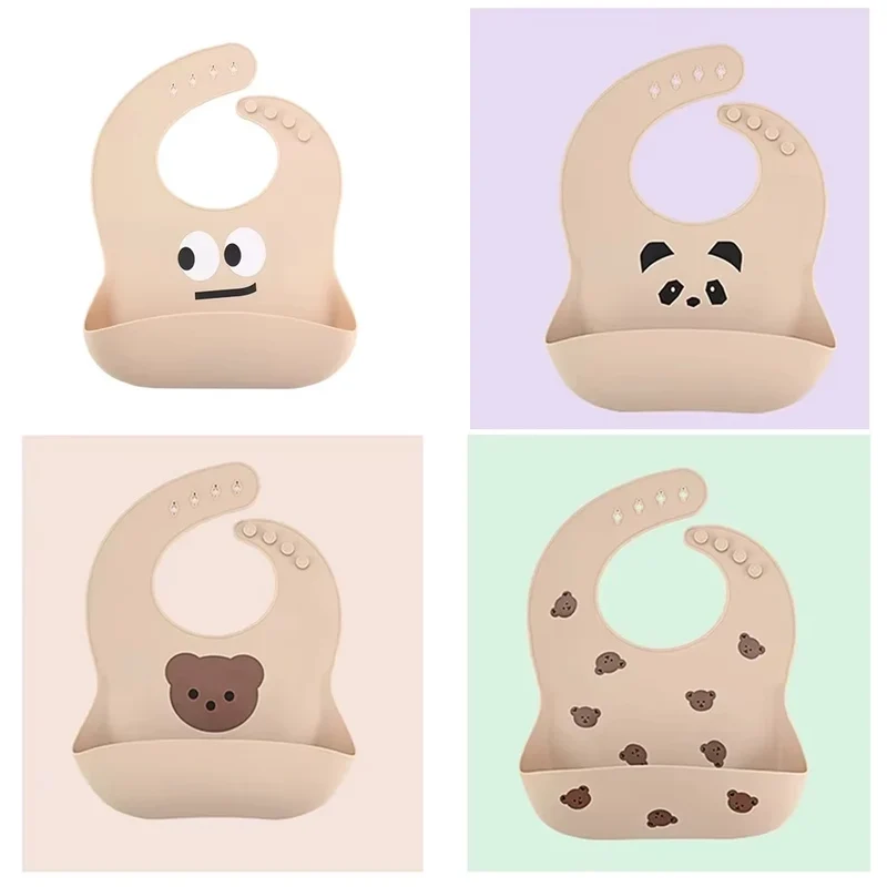 Trade Shop - Bavaglino Pappa Silicone Impermeabile Regolabile Per Bambini Tasca Raccoglibriciole 31223 -