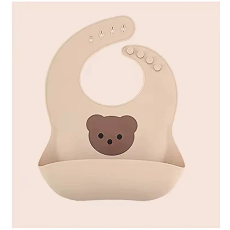 Trade Shop - Bavaglino Pappa Silicone Impermeabile Regolabile Per Bambini Tasca Raccoglibriciole 31223 -