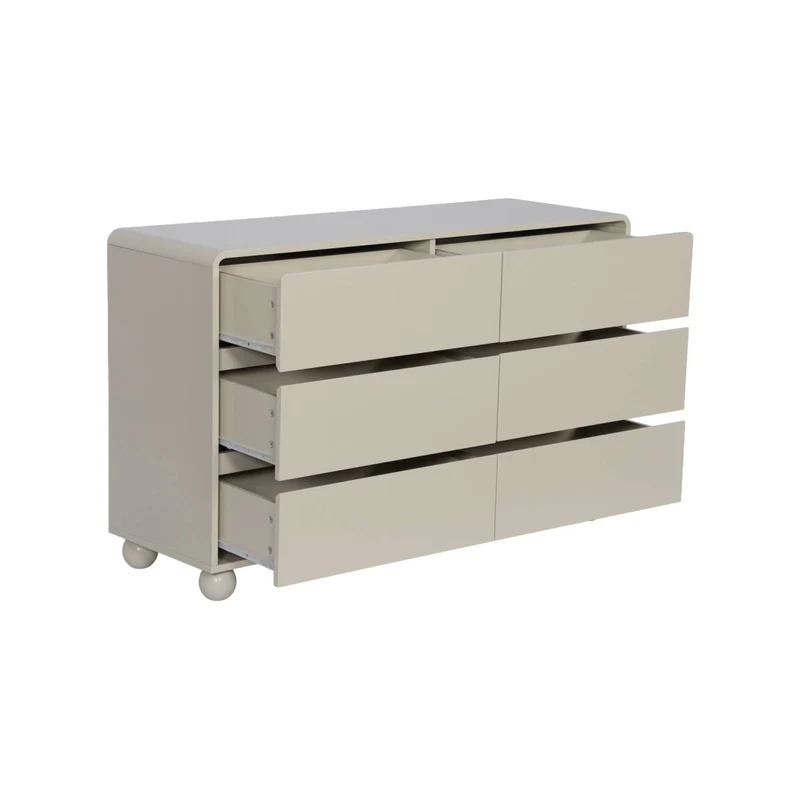 Cassettiera per bambini effetto legno laccato, 6 cassetti