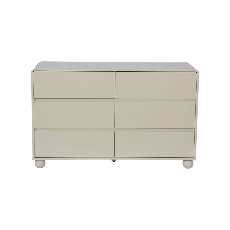 Cassettiera per bambini effetto legno laccato, 6 cassetti
