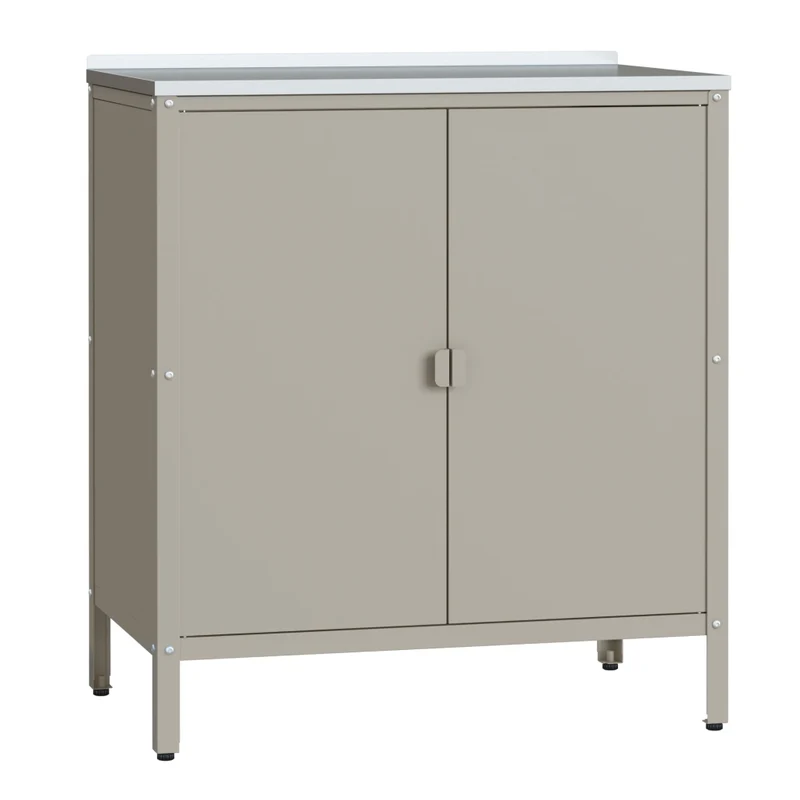 Armadietto da Giardino Bolognano 92 x 80 x 50 cm Acciaio - Beige Opaco - casa.pro