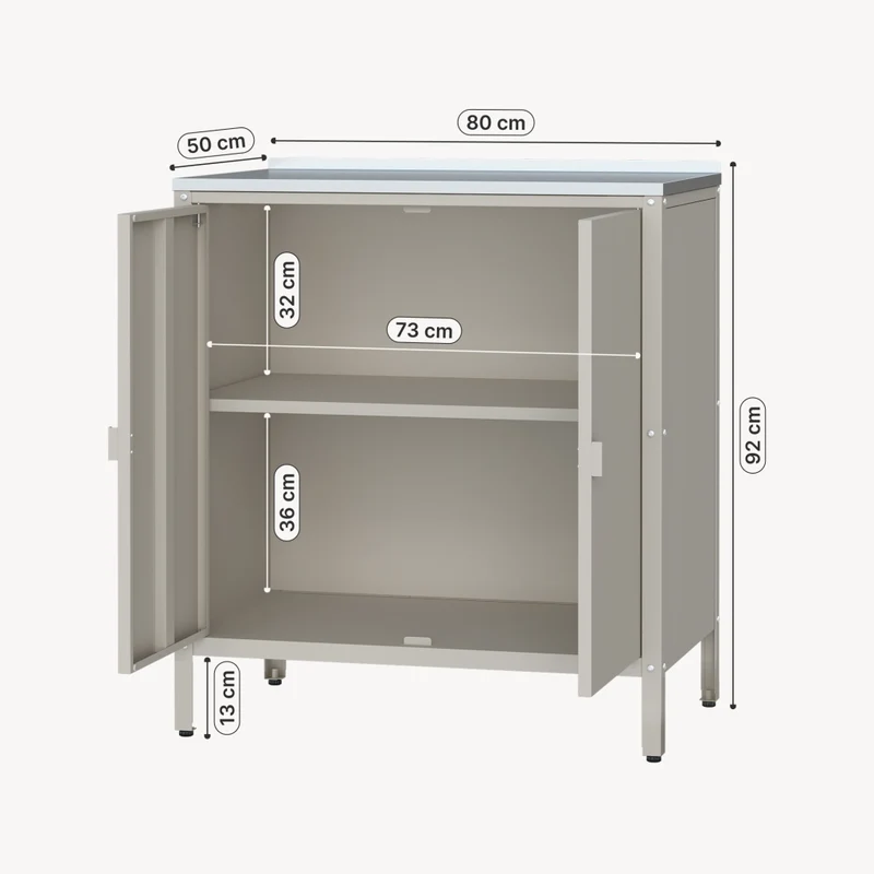 Armadietto da Giardino Bolognano 92 x 80 x 50 cm Acciaio - Beige Opaco - casa.pro