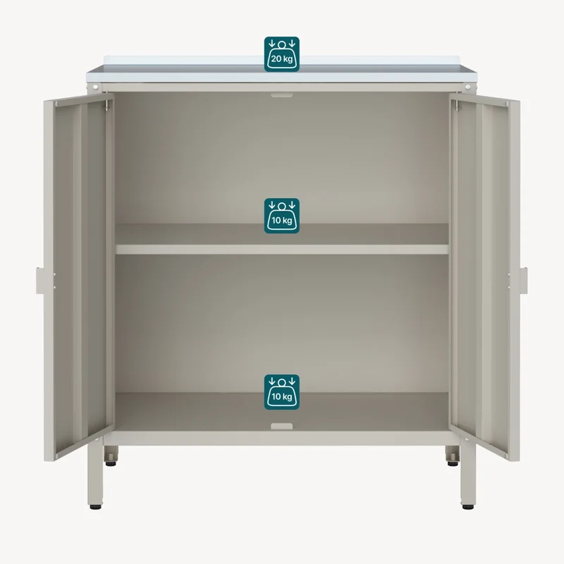Armadietto da Giardino Bolognano 92 x 80 x 50 cm Acciaio - Beige Opaco - casa.pro