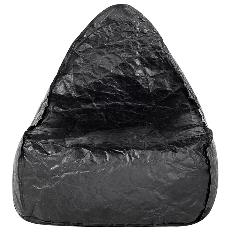Fodera per poltrona sacco impermeabile grande in nylon nero 75 x 75 cm con cerniera e velcro