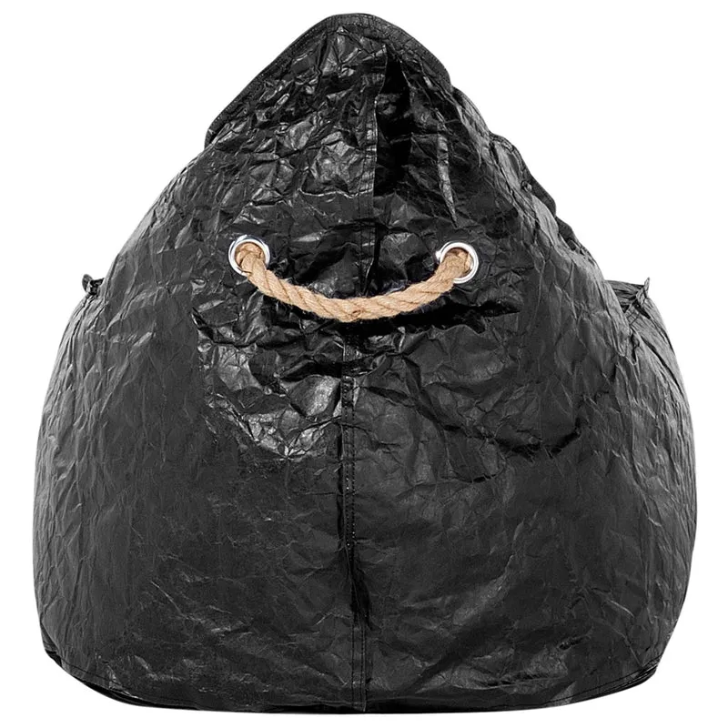 Fodera per poltrona sacco impermeabile grande in nylon nero 75 x 75 cm con cerniera e velcro