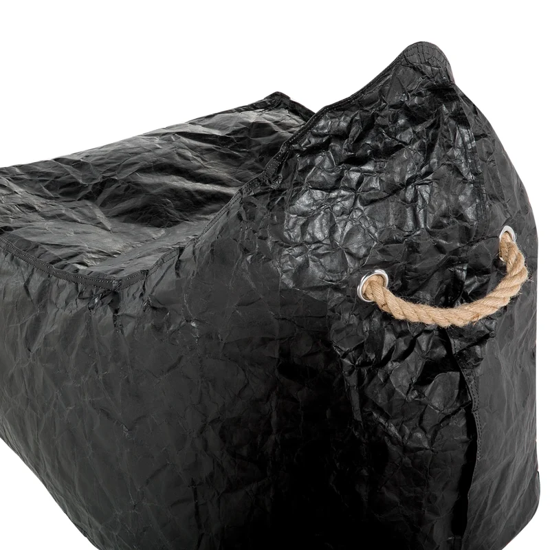 Fodera per poltrona sacco impermeabile grande in nylon nero 75 x 75 cm con cerniera e velcro