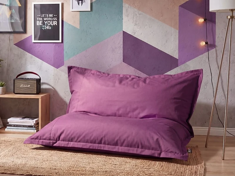 Fodera per pouf a sacco grande in nylon con cerniera, impermeabile e resistente, per interni ed esterni, 140 x 180 cm, viola moderno