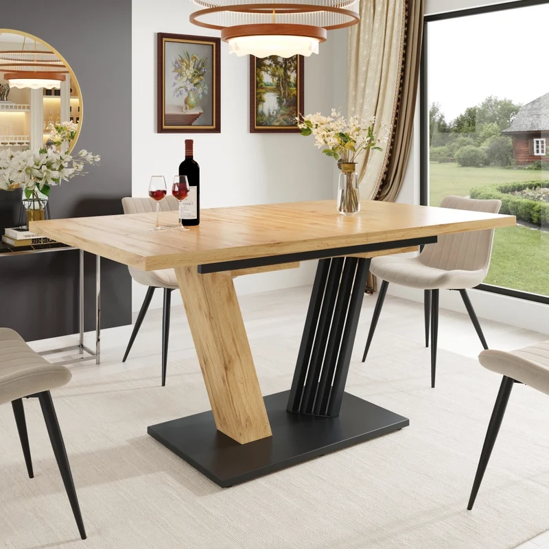 Tavolo da pranzo allungabile effetto marmo 120-160 x 80 x 76 cm bianco per cucina e soggiorno