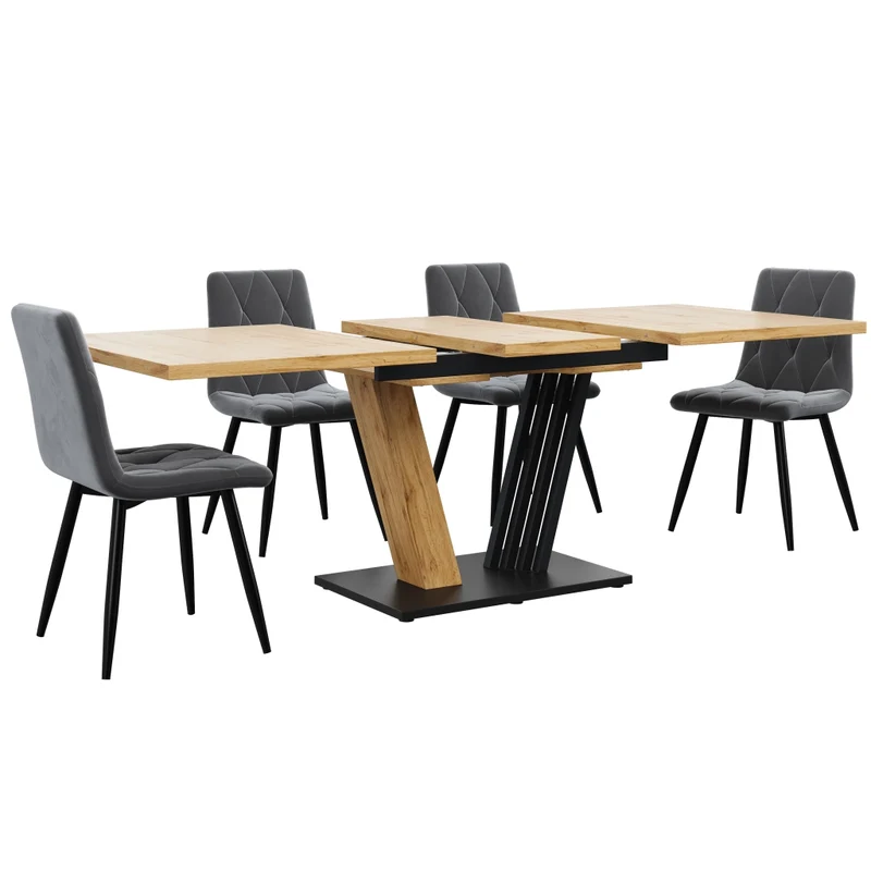 Tavolo da pranzo allungabile effetto marmo 120-160 x 80 x 76 cm bianco per cucina e soggiorno