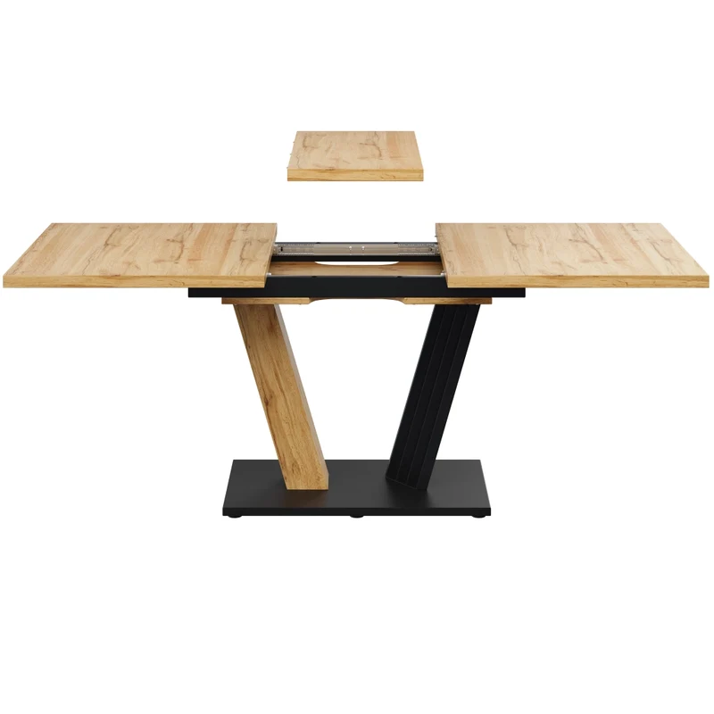Tavolo da pranzo allungabile effetto marmo 120-160 x 80 x 76 cm bianco per cucina e soggiorno