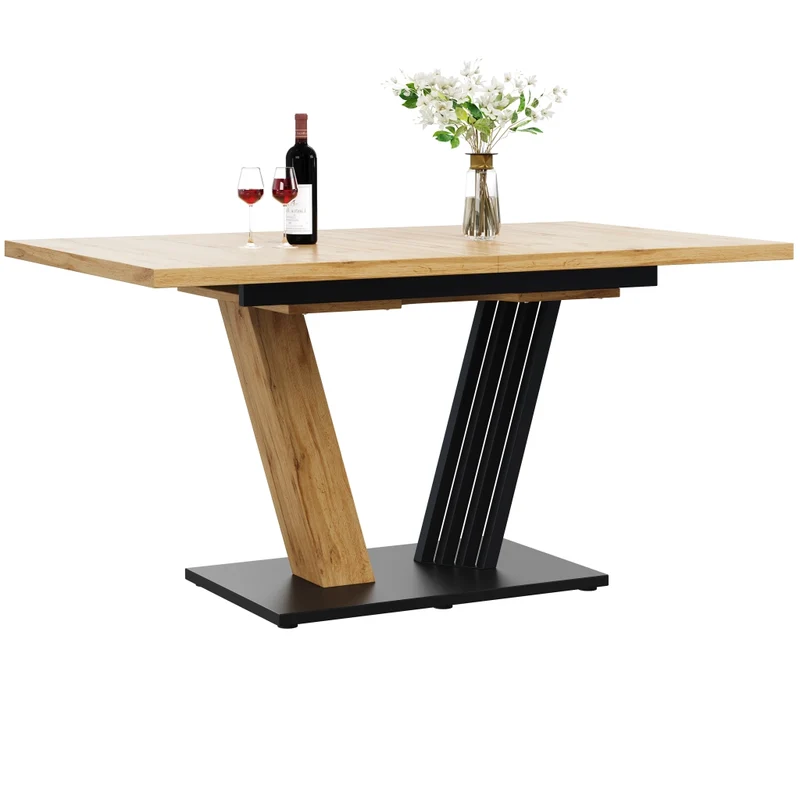 Tavolo da pranzo allungabile effetto marmo 120-160 x 80 x 76 cm bianco per cucina e soggiorno
