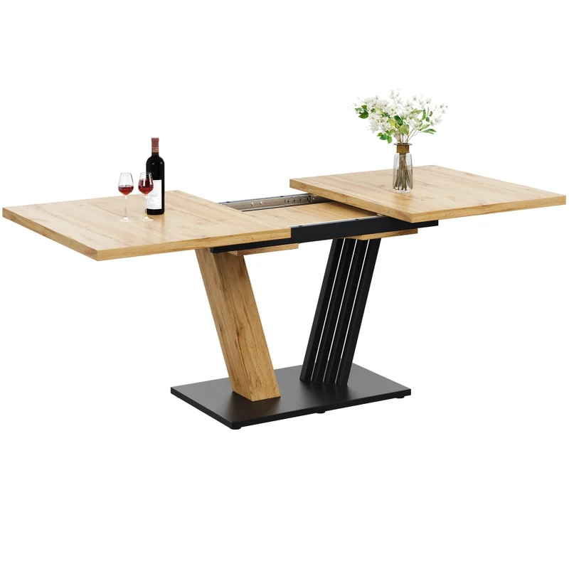 Tavolo da pranzo allungabile effetto marmo 120-160 x 80 x 76 cm bianco per cucina e soggiorno
