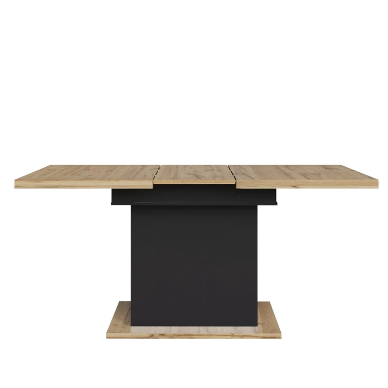 Tavolo da pranzo allungabile da 110 a 140 cm con contenitore; ante in vetro e LED RGB; bianco