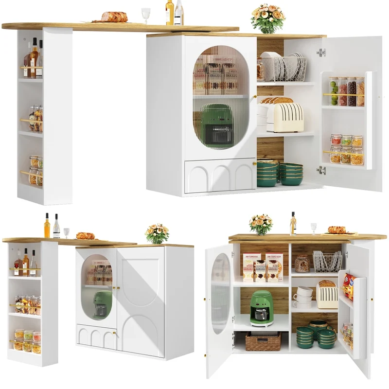 Tavolo da pranzo allungabile da 118 a 158 cm con cassetti in effetto rattan; MDF effetto legno naturale