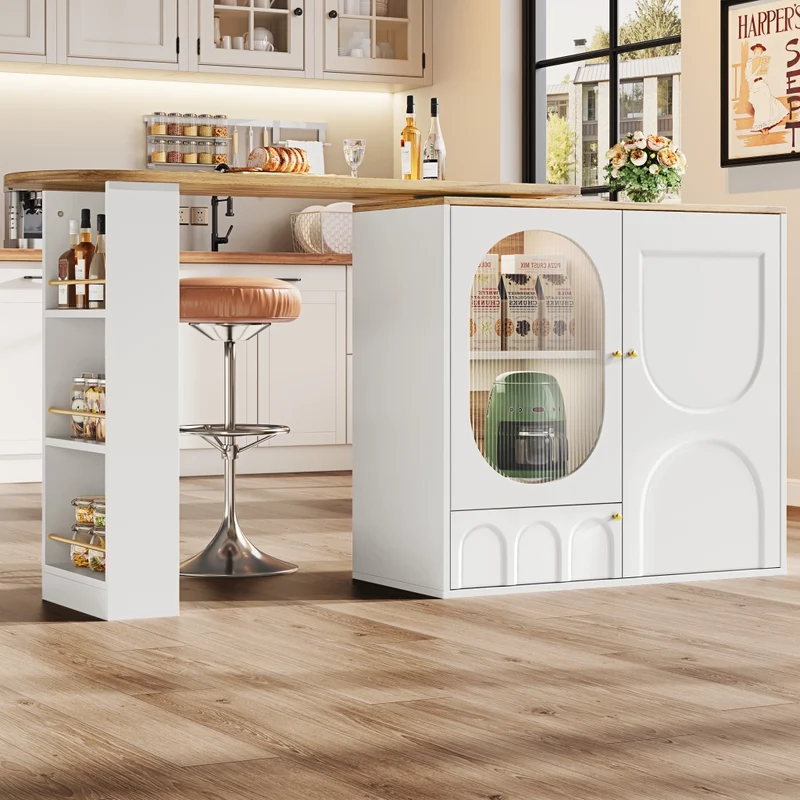 Tavolo da pranzo allungabile da 118 a 158 cm con cassetti in effetto rattan; MDF effetto legno naturale