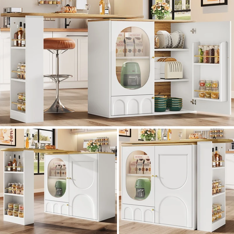 Tavolo da pranzo allungabile da 118 a 158 cm con cassetti in effetto rattan; MDF effetto legno naturale