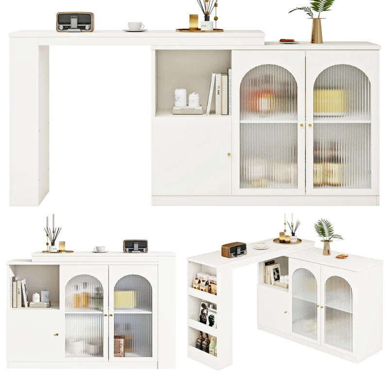 Tavolo da pranzo allungabile da 110 a 140 cm con contenitore interno; MDF e metallo; nero effetto legno