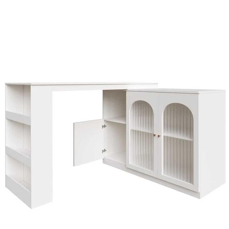 Tavolo da pranzo allungabile da 110 a 140 cm con contenitore interno; MDF e metallo; nero effetto legno