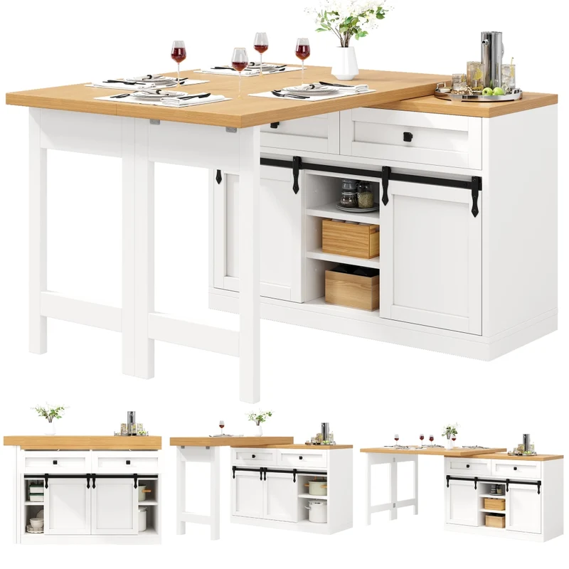 Tavolo da pranzo allungabile 110-140 x 80 cm; MDF e metallo nero; con portabottiglie per cucina e soggiorno