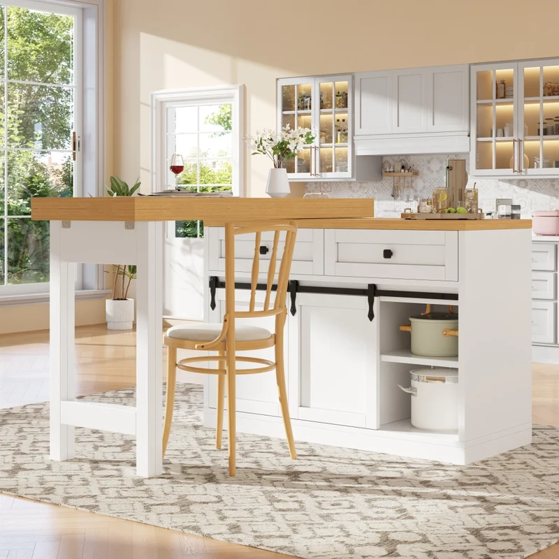 Tavolo da pranzo allungabile 110-140 x 80 cm; MDF e metallo nero; con portabottiglie per cucina e soggiorno