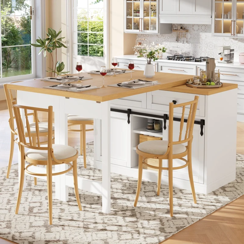 Tavolo da pranzo allungabile 110-140 x 80 cm; MDF e metallo nero; con portabottiglie per cucina e soggiorno