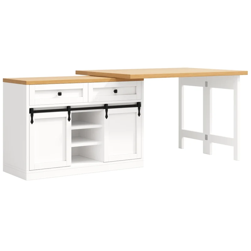 Tavolo da pranzo allungabile 110-140 x 80 cm; MDF e metallo nero; con portabottiglie per cucina e soggiorno