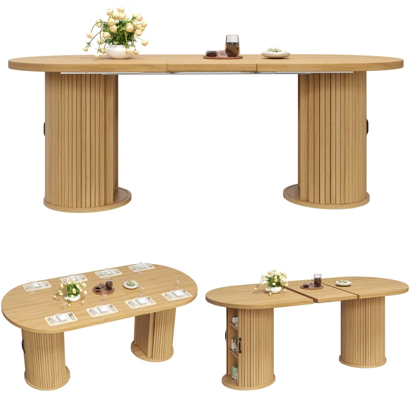 Tavolo da pranzo allungabile 120-160 cm in MDF e metallo; nero; per cucina e sala da pranzo