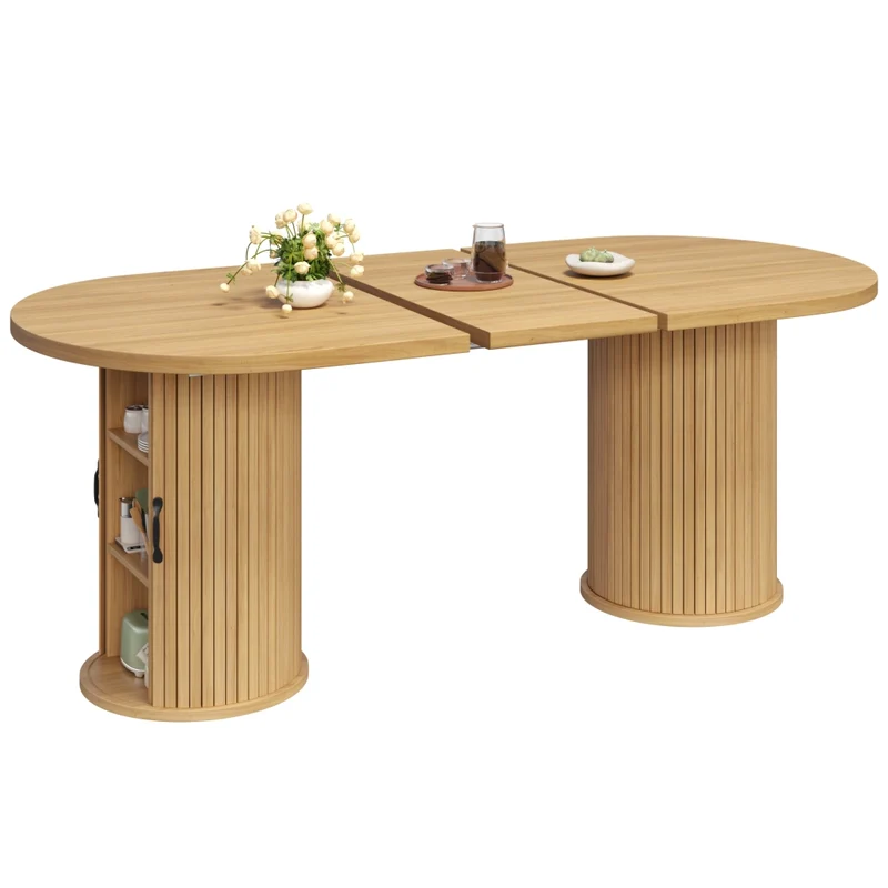 Tavolo da pranzo allungabile 120-160 cm in MDF e metallo; nero; per cucina e sala da pranzo