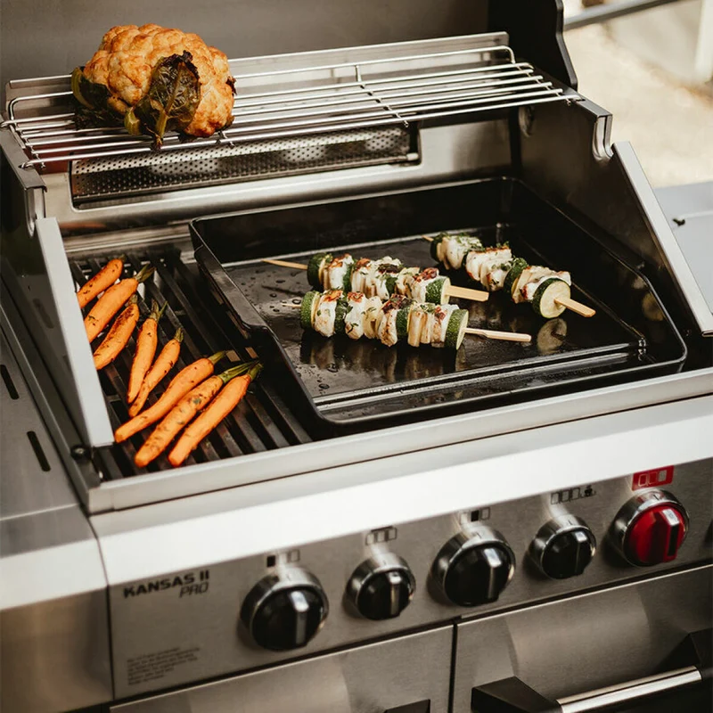 PLANCHA IN GHISA PER BBQ KANSAS II PRO, MONROE PRO, COLORADO ENDERS - 42,5 X 42 X 7 CM - NERO