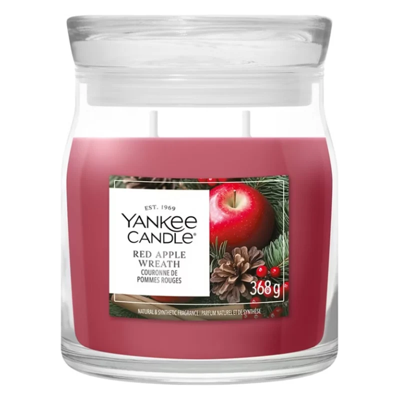 Candela Giara Media Yankee Candle Signature Red Apple Wreath