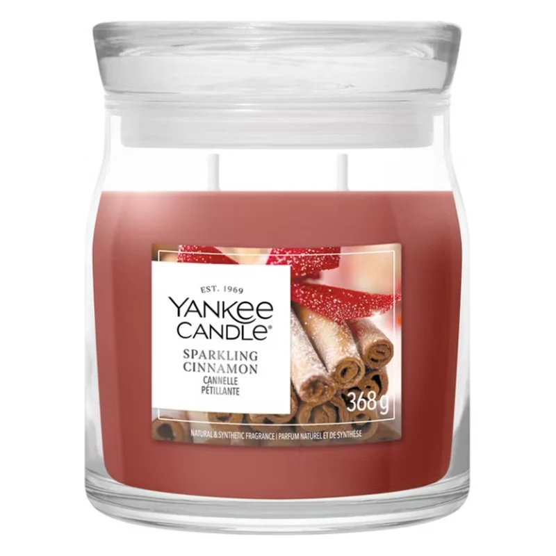 Candela Giara Media Yankee Candle Signature Sparkling Cinnamon