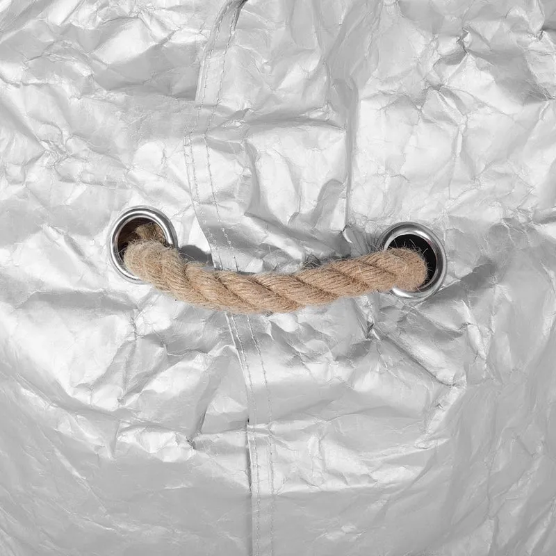 Fodera per poltrona sacco impermeabile grande in nylon argento 75 x 75 cm con cerniera e velcro