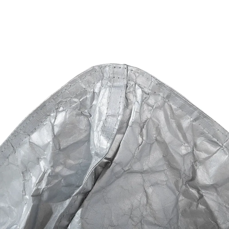 Fodera per poltrona sacco impermeabile grande in nylon argento 75 x 75 cm con cerniera e velcro