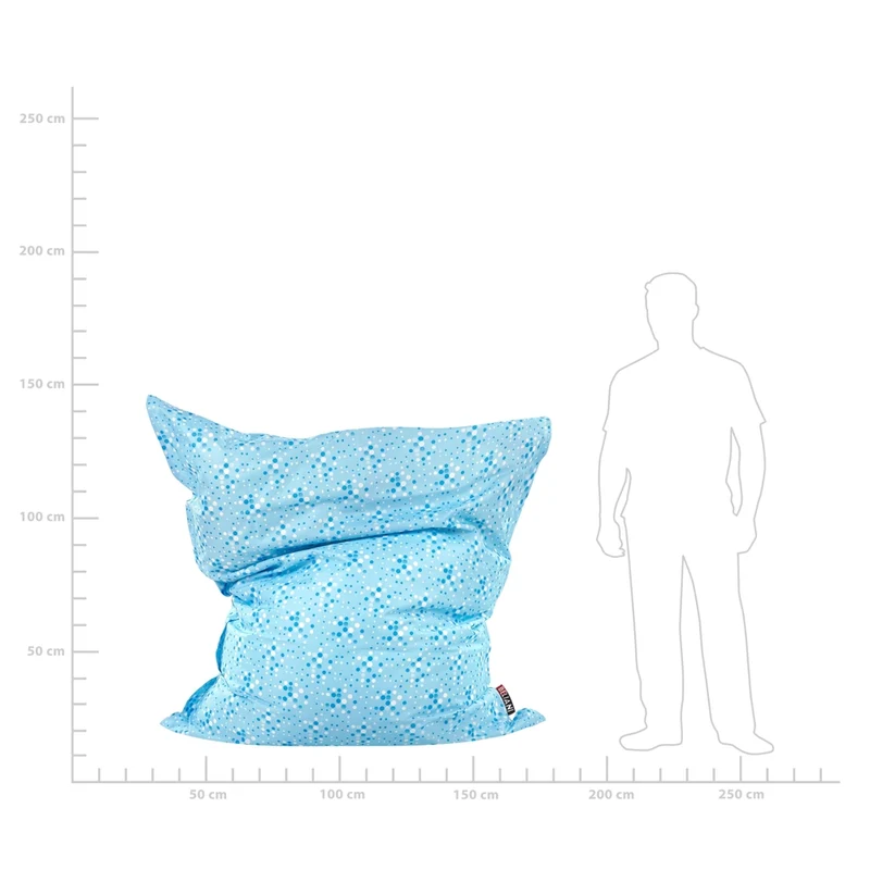 Fodera per pouf a sacco grande in nylon con cerniera, impermeabile e resistente, per interni ed esterni, 140 x 180 cm, azzurro moderno