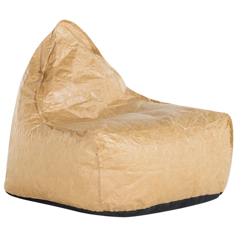 Fodera per poltrona sacco impermeabile grande in nylon marrone 75 x 75 cm con cerniera e velcro