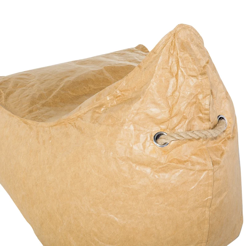 Fodera per poltrona sacco impermeabile grande in nylon marrone 75 x 75 cm con cerniera e velcro