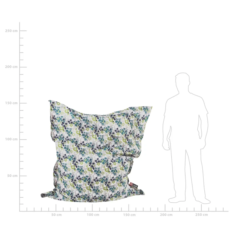 Fodera per pouf a sacco grande in nylon con cerniera, impermeabile e resistente, per interni ed esterni, 140 x 180 cm, multicolore moderno