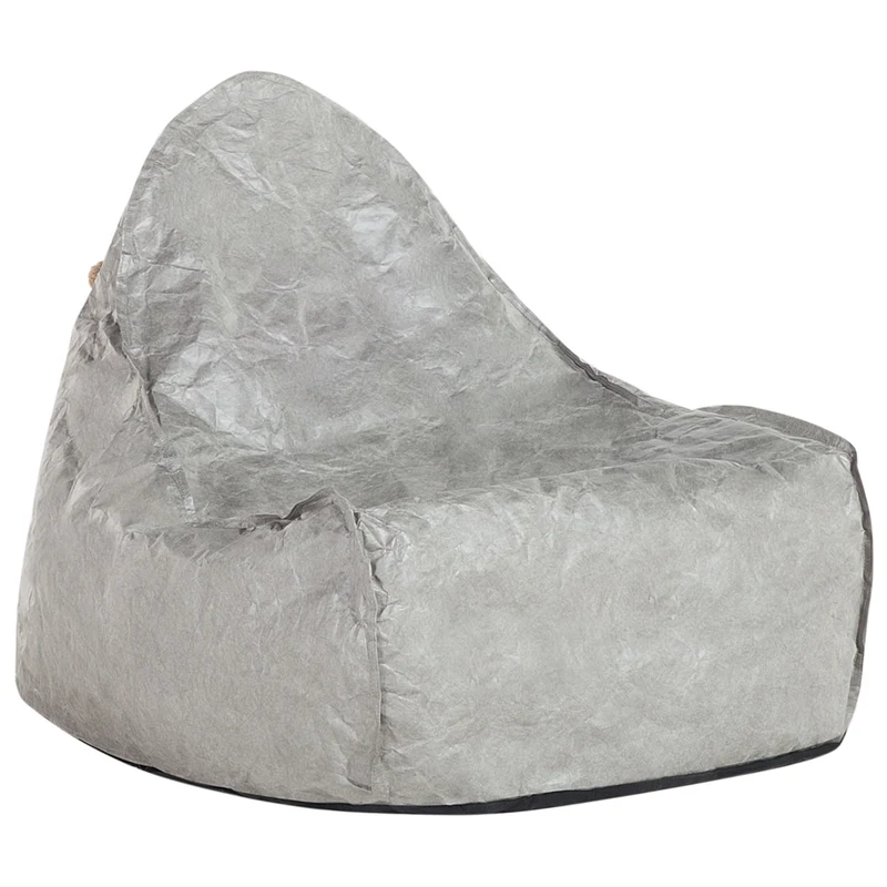 Fodera per poltrona sacco impermeabile grande in nylon grigio 75 x 75 cm con cerniera e velcro