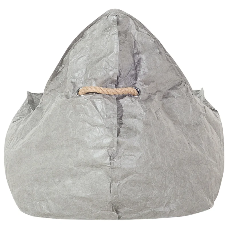 Fodera per poltrona sacco impermeabile grande in nylon grigio 75 x 75 cm con cerniera e velcro